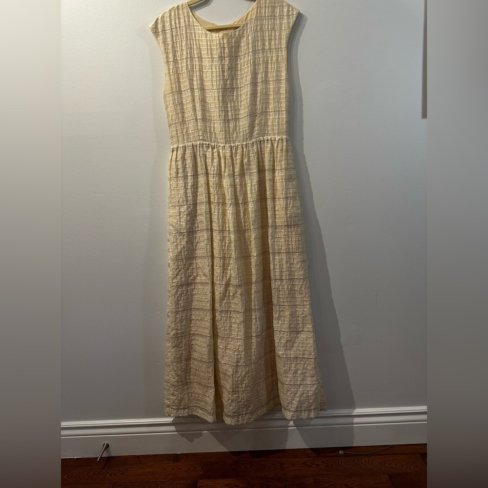 Lined Linen 50s Style Formal Dress